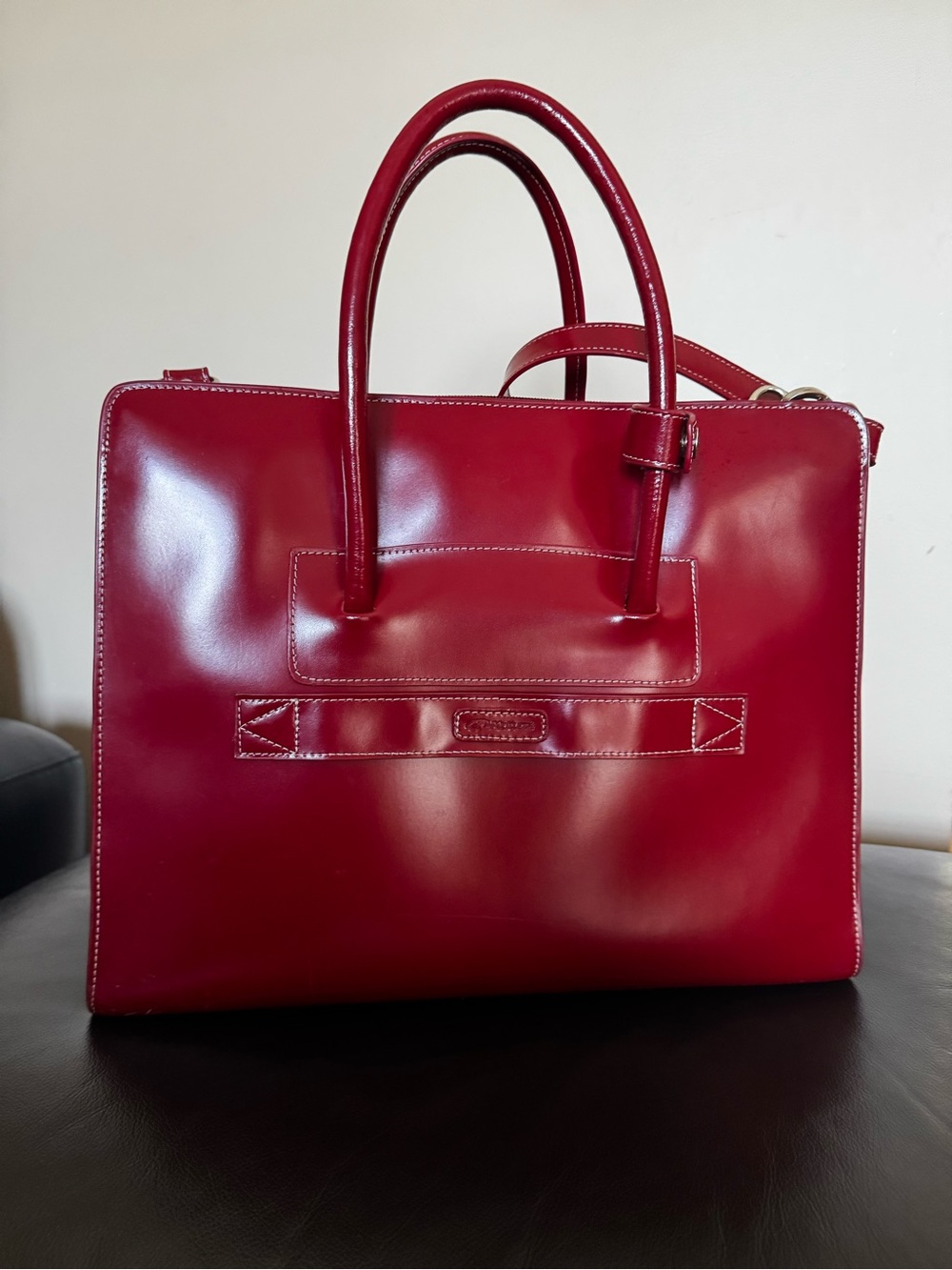 McKlein Lake Forest Red Leather 15" Laptop Tote Briefcase Bag